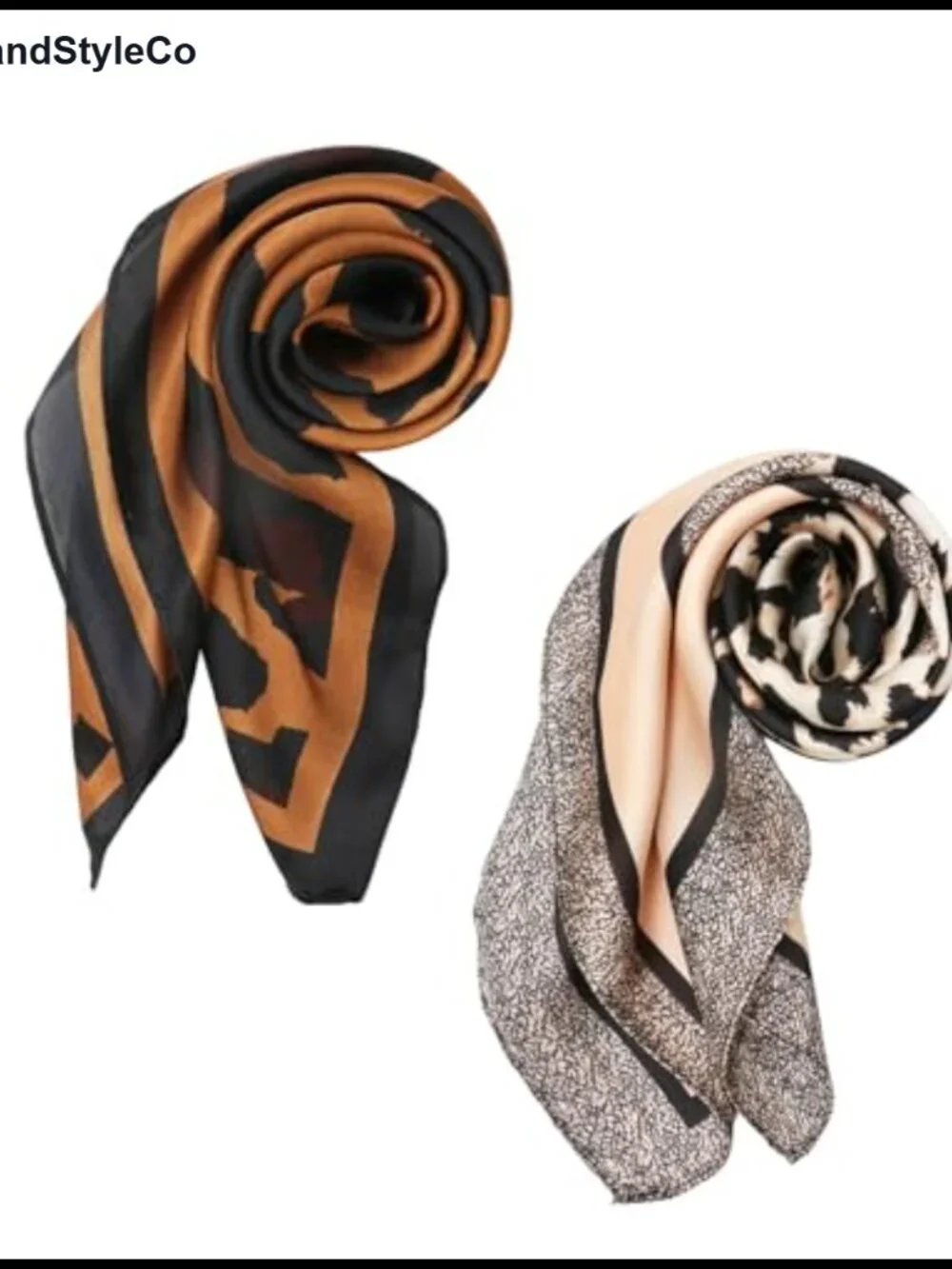 Silk Feeling Square Scarf Head Scarf Neck Scarf Multipurpose Accessory
